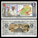 【欧洲】全新UNC 梵蒂冈1元 外国钱币 2014年 塑料钞 测试钞