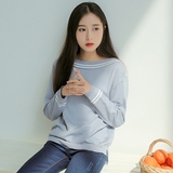 2016春季韩国东大门新款一字领套头针织衫女装宽松长袖打底衫