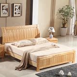 橡木双人床实木床1.5米1.8米可配储物高箱床橡木床儿童床