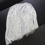 C*原单 白色雪纺拼接长袖开衫 春季薄款外套 女装