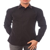 Givenchy/纪梵希男士GIVENCHY黑色长袖衬衫  16S6201-300 100% 棉