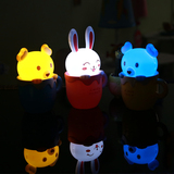 正品 创意USB充电小夜灯可爱动物兔子小熊百变杯子节能灯时尚台灯