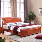 床 实木床1.8米双人床 橡木床1.5米婚床 中式简约现代 宜家家具