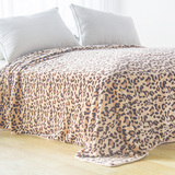 彰显个性的豹纹~外贸秋冬加密法兰绒单双人毛毯盖毯毯子保暖床单