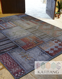 卡昂印度进口北欧loft欧美风拼接几何手工羊毛编织地毯设计师地毯
