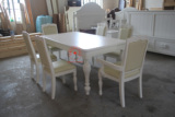 美式实木六人位长餐桌家具定制原木餐桌白色餐桌奢华客厅桦木餐桌