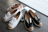 黑白粉色低跟坡跟卡通兔四季高中学生女单鞋小皮鞋可爱甜美韩版潮