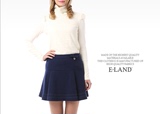 ELAND专柜代购2015年秋冬款羊毛呢短裙女百褶裙半身裙EEWH44V51A