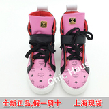 现货韩国MCM中高帮粉红色LOGO款时尚女鞋运动鞋意大利产35/38M