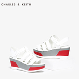 CHARLES&KEITH凉鞋女 CK1-80390231 罗马风厚底坡跟露趾女鞋
