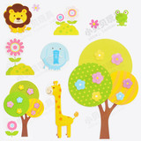 幼儿园装饰童房壁面图组合布置材料泡沫塑料立体卡通动物大树墙贴