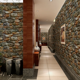 鹅卵石头3D立体墙纸自粘壁纸防水背景墙贴纸中式复古客厅餐厅酒吧