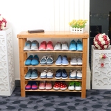 特价楠竹鞋架多层客厅现代简易平板雕花防尘组装鞋柜实木置物架子