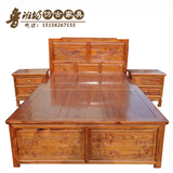 中式 仿古 明清实木床 榆木家具 1.2米单人雕花床 仿古床厂家直销