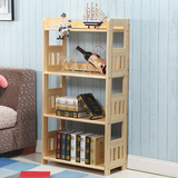松木储物架客厅卧室落地自由组合书柜书架特价实木多层置物架