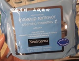 在途Neutrogena/露得清 深层卸妆洁肤湿巾能卸掉防水睫毛膏25片装