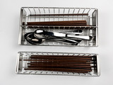 子盒双沥水架304厨房置物架消毒柜筷子筒不锈钢筷子笼餐具收纳筷