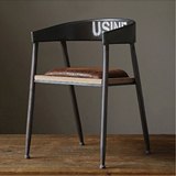 時尚休闲吧奶茶咖啡店椅创意软垫凳子美式复古餐椅铁艺沙发椅