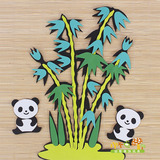 幼儿园小学教室装饰品空中挂饰黑板报布置墙贴墙面泡沫竹子熊猫