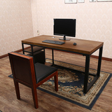 复古铁艺实木电脑桌进口原木办公桌办公台网吧桌老板美式主管