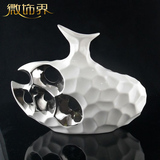 白色日式大花瓶摆件陶瓷客厅餐桌摆设落地手工工艺品瓷器欧式创意