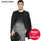 JackJones杰克琼斯男夏装商务中长款黑色西装外套E|216108006