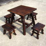 阳台庭院花园实木碳化防腐小桌凳 休闲桌凳喝茶木制茶桌凳子套件