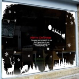 圣诞小鹿森林大型橱窗玻璃墙贴纸 服装店超市大卖场餐厅玻璃贴画