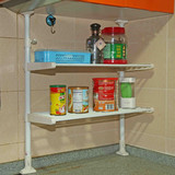 厨房可伸缩置物架 橱柜撑棚顶天立地收纳架 多功能厨房置物架