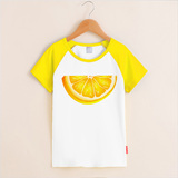 琦趣夏装韩国可爱水果控柠檬卡通印花学生小清新男女上衣短袖t恤