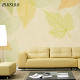 蕊西欧式墙纸 透明树叶简约清新背景墙壁纸 卧室清雅暖色大型壁画