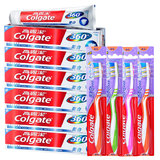 6*90Colgate高露洁360美白口腔健康健洁牙膏4只适齿多效牙刷