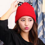 歌希尼尔 甜美可爱耳朵帽子女冬季韩版毛线帽 儿童针织帽 亲子帽