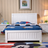 1米实木床1.2米白色单人床1.35米儿童床1.5米橡木气压高箱储物床