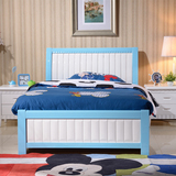 白色床1米实木床1.2米床1.35米实木儿童床男孩单人床地中海田园床
