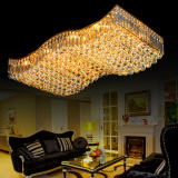 单层水晶吸顶灯客厅水晶灯波浪形LED贴片灯具现代简约大气矮楼层