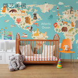 定制儿童房墙纸壁画 复古世界地图壁纸壁画 卧室男孩幼儿园背景墙