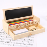 创意小学生儿童男女孩木制铅笔盒 韩国多功能文具盒笔袋学习用品