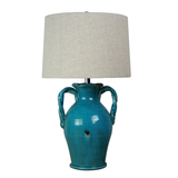 出口地中海蓝色花瓶陶瓷台灯美式欧式乡村风格卧室客厅书房玄关灯
