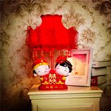 婚庆台灯卧室婚庆红色床头灯 创意结婚礼品 树脂娃娃台灯婚房摆件