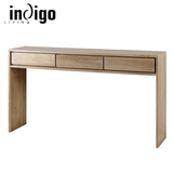 indigoliving北欧风格现代橡木实木书桌电脑桌深浅双色设计师家具