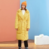 衣备录2015冬季新款原创设计连帽保暖白鹅绒中长款羽绒服女士外套
