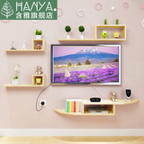 简约现代墙上置物架实木隔板卧室客厅儿童房壁挂电视背景墙装饰