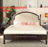 美式实木床方床欧式新古典双人床简约现代婚床时尚布艺软床定做