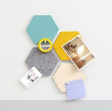 Thehaki 韩国创意毛毡六角形智力板彩色置物墙贴装饰板壁饰zw