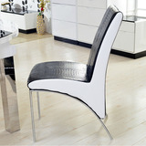 好看舒服餐椅铁艺欧式风格椅子紫色白色黑色亮皮价格便宜凳子