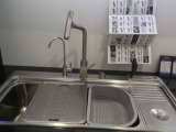 普乐美不锈钢水槽CM904 高端洗菜盘3槽 带垃圾桶送刀具皂液器