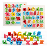数字字母认知板拼图拼板婴幼儿童早教益智力积木质玩具1-2-3-4岁