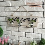 美式乡村复古做旧创意铁艺花卉水培植物壁挂墙面饰品客厅家居墙饰