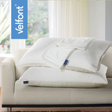 Velfont品牌床上用品防水双人枕套一对装本白枕芯防护套双面防螨